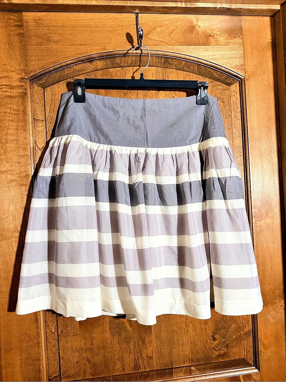 Gap Striped A-Line Skirt in Gray & White Size 14 NWT